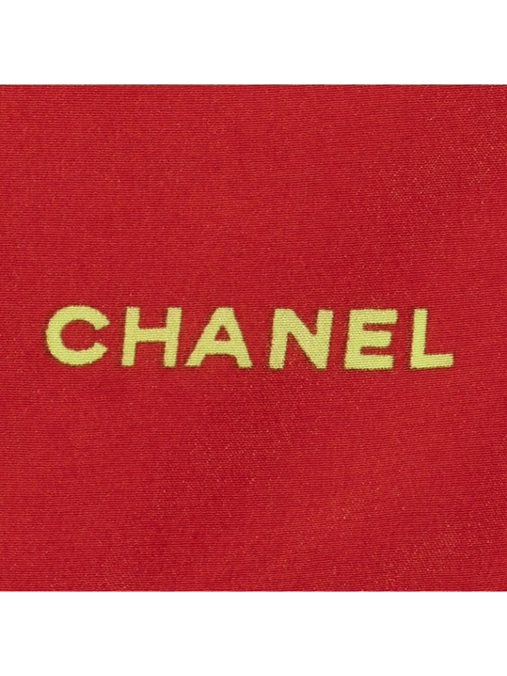 Chanel Scarf Red Yellow Color Green Silk - Picture 4 of 5